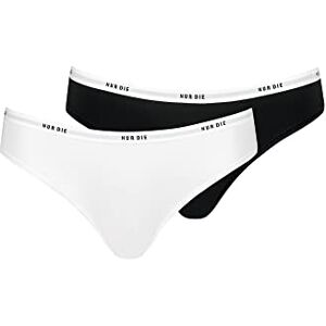 826031 Nur Die Soft Slip zestaw 2 par bawełnianych, wielokolorowe, sportowe majtki damskie, czarny/biały, 40-42 826031 Nur Die Soft Slip zestaw 2 par bawełnianych, wielokolorowe, sportowe majtki damskie, czarny/biały, 40-42