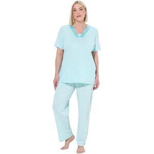 837852_701_54+ Ulla Popken Piżama damska, duże rozmiary, plus size, satynowe detale, poranny wzrost, Jasna miętowa zieleń., 54-56 Duże rozmiary 837852_701_54+ Ulla Popken Piżama damska, duże rozmiary, plus size, satynowe detale, poranny wzrost, Jasna miętowa zieleń., 54-56 Duże rozmiary