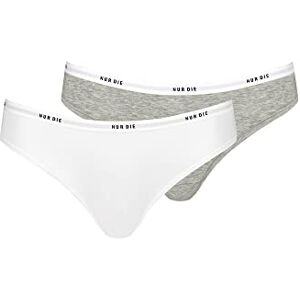 826031 Nur Die Soft Slip Bielizna Damska, Zestaw 2 Par Bawełnianych, Wielokolorowe, Sportowe Majtki Damskie, Szary Melanż/Biały 826031 Nur Die Soft Slip Bielizna Damska, Zestaw 2 Par Bawełnianych, Wielokolorowe, Sportowe Majtki Damskie, Szary Melanż/Biały