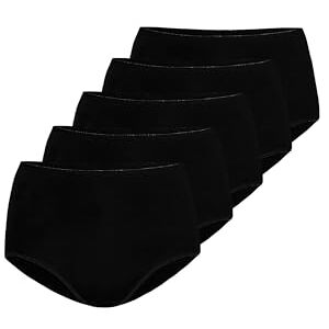 148-5 Teyli Damskie slipy w talii bawełna wysoka talia 5 szt. czarne XXL, czarny 148-5 Teyli Damskie slipy w talii bawełna wysoka talia 5 szt. czarne XXL, czarny