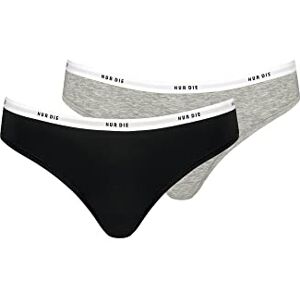 826031 Nur Die Soft Slip zestaw 2 par bawełnianych, wielokolorowe, sportowe majtki damskie, szary/czarny, 36-38 826031 Nur Die Soft Slip zestaw 2 par bawełnianych, wielokolorowe, sportowe majtki damskie, szary/czarny, 36-38