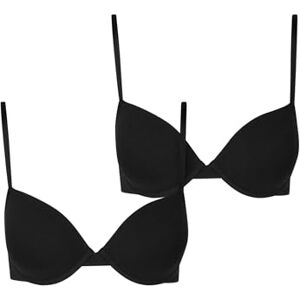 TB7652A Urban Classics Damski biustonosz Basic Cotton Bra 2-pak, bawełniany biustonosz z regulowanymi ramiączkami, wyściełany, 2 sztuki w opakowaniu, czarny + czarny, 80C TB7652A Urban Classics Damski biustonosz Basic Cotton Bra 2-pak, bawełniany biustonosz z regulowanymi ramiączkami, wyściełany, 2 sztuki w opakowaniu, czarny + czarny, 80C