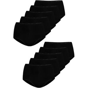 148-10 Teyli Damskie slipy w talii bawełna wysoka talia opakowanie 10 szt. czarne 3XL, czarny 148-10 Teyli Damskie slipy w talii bawełna wysoka talia opakowanie 10 szt. czarne 3XL, czarny