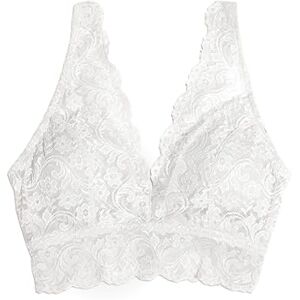SA874-117-M Smart & Sexy Damski biustonosz Signature Lace Deep V Bralette, biały, M SA874-117-M Smart & Sexy Damski biustonosz Signature Lace Deep V Bralette, biały, M