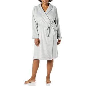 AEWP30091F21-Lgry-4X Amazon Essentials Damski pluszowy szlafrok średniej długości (dostępny w dużych rozmiarach), jasnoszary, 4X AEWP30091F21-Lgry-4X Amazon Essentials Damski pluszowy szlafrok średniej długości (dostępny w dużych rozmiarach), jasnoszary, 4X