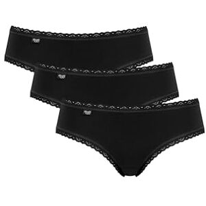 1QG73-04 sloggi Damskie majtki 24/7 Cotton Lace Hipster C3P, czarny, 40 1QG73-04 sloggi Damskie majtki 24/7 Cotton Lace Hipster C3P, czarny, 40