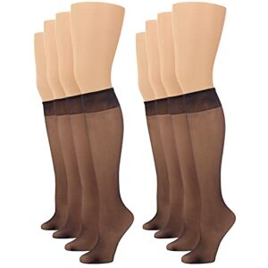 NN1031 No Nonsense Damskie Women's Value Bundle Knee High Pantyhose with Sheer Toe 10-Pack plus rajstopy czarne, duże rozmiary NN1031 No Nonsense Damskie Women's Value Bundle Knee High Pantyhose with Sheer Toe 10-Pack plus rajstopy czarne, duże rozmiary
