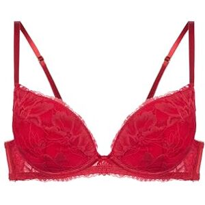 FXPG0067LA211-RD0008 Dorina Perfect Lace Padded Plunge biustonosz damski – czerwony, rozmiar 70E miękki, oddychający, komfort na każdy dzień FXPG0067LA211-RD0008 Dorina Perfect Lace Padded Plunge biustonosz damski – czerwony, rozmiar 70E miękki, oddychający, komfort na każdy dzień
