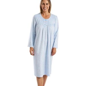 MA45739 Marlon Damska koszula nocna Elmina Cosy Print Fleece Classic, Delikatny kwiatowy niebieski, 34-36 MA45739 Marlon Damska koszula nocna Elmina Cosy Print Fleece Classic, Delikatny kwiatowy niebieski, 34-36