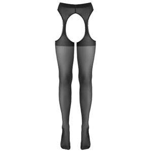 25303331611 Cottelli Legwear Czarne pończochy do pończoch, czarny i pomarańczowy, S 25303331611 Cottelli Legwear Czarne pończochy do pończoch, czarny i pomarańczowy, S