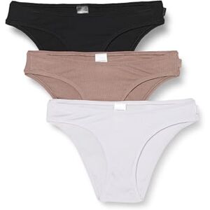 000QD5206E Calvin Klein Damskie majtki bikini prążkowane 3 szt, Wielokolorowy (czarny/lawendowy niebieski/jaskiniowy), L 000QD5206E Calvin Klein Damskie majtki bikini prążkowane 3 szt, Wielokolorowy (czarny/lawendowy niebieski/jaskiniowy), L