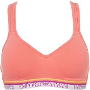 EW000447AF10883U4024M EMPORIO ARMANI Damski pasek z logo wyściełany trójkątny biustonosz różowy M, Neon różowy, M EW000447AF10883U4024M EMPORIO ARMANI Damski pasek z logo wyściełany trójkątny biustonosz różowy M, Neon różowy, M