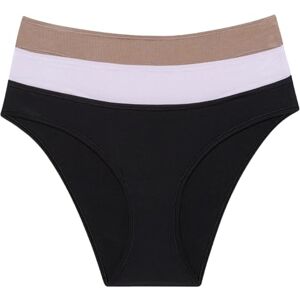 000QD5206E Calvin Klein Damskie majtki bikini prążkowane 3 szt, Wielokolorowy (czarny/lawendowy niebieski/jaskiniowy), M 000QD5206E Calvin Klein Damskie majtki bikini prążkowane 3 szt, Wielokolorowy (czarny/lawendowy niebieski/jaskiniowy), M
