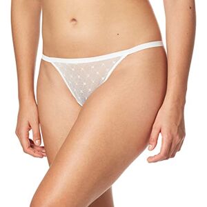 DK5029-LUS-XL DKNY Damskie majtki stringi z siatki z monogramem, Popelina biała, XL DK5029-LUS-XL DKNY Damskie majtki stringi z siatki z monogramem, Popelina biała, XL