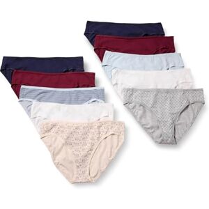 WAE90087FL18-War-M Amazon Essentials Women's Bawełniane majtki bikini (dostępne w wersji Plus Size), Pack of 10, Drobne kwiatki/Kropki/Pasek/Wielokolorowy, 42 WAE90087FL18-War-M Amazon Essentials Women's Bawełniane majtki bikini (dostępne w wersji Plus Size), Pack of 10, Drobne kwiatki/Kropki/Pasek/Wielokolorowy, 42