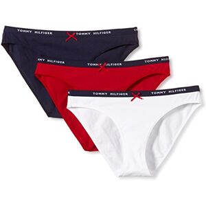 1387903548-100 Tommy Hilfiger Damskie majtki Kay bikini, Czerwony (Jester Red-pt/Classic White/Peacoat- 100), XL 1387903548-100 Tommy Hilfiger Damskie majtki Kay bikini, Czerwony (Jester Red-pt/Classic White/Peacoat- 100), XL