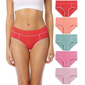 2113F60-2XL wirarpa Damskie bawełniane spodnie bielizna średni stan majtki rozciągliwe majtki dla kobiet 5 szt, Wielokolorowy-01-5p, XXL 2113F60-2XL wirarpa Damskie bawełniane spodnie bielizna średni stan majtki rozciągliwe majtki dla kobiet 5 szt, Wielokolorowy-01-5p, XXL