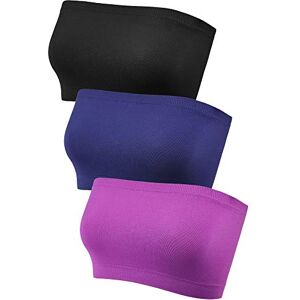 Hestya-Top Bra-01 Damski biustonosz bez ramiączek, bezszwowy, elastyczny niewyściełany biustonosz typu bandeau w wielu kolorach, 3 sztuki, multi, XL-XXL Hestya-Top Bra-01 Damski biustonosz bez ramiączek, bezszwowy, elastyczny niewyściełany biustonosz typu bandeau w wielu kolorach, 3 sztuki, multi, XL-XXL