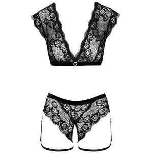 22512801021 COTTELLI Damski top i slipy otwarte S zestaw bielizny, czarny, S, czarny, S 22512801021 COTTELLI Damski top i slipy otwarte S zestaw bielizny, czarny, S, czarny, S