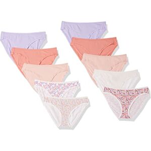 WAE90087FL18_Lavender, Pretty Colour Amazon Essentials Women's Bawełniane majtki bikini (dostępne w wersji Plus Size), Pack of 10, Drobne kwiatki/Krata/Kwiaty/Wielokolorowy, 42 WAE90087FL18_Lavender, Pretty Colour Amazon Essentials Women's Bawełniane majtki bikini (dostępne w wersji Plus Size), Pack of 10, Drobne kwiatki/Krata/Kwiaty/Wielokolorowy, 42