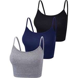 Boao-Cami Tank-01 Boao 3 szt. Crop Camisole Top ramiączka spaghetti Tank Top bez rękawów sportowy crop top dla kobiet, S Boao-Cami Tank-01 Boao 3 szt. Crop Camisole Top ramiączka spaghetti Tank Top bez rękawów sportowy crop top dla kobiet, S