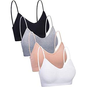 Bra Blulu Damskie bezszwowe bez szwu Sans Coutures (4 sztuki), Biały/Beżowy/Szary/Czarny, S-M Bra Blulu Damskie bezszwowe bez szwu Sans Coutures (4 sztuki), Biały/Beżowy/Szary/Czarny, S-M