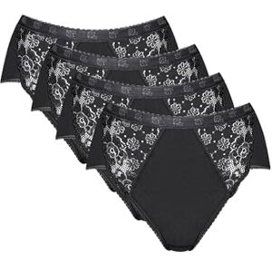 Sloggi Chic Midi 4P Sloggi Damskie 10071633 figi (4 sztuki), Czarny, 44 Sloggi Chic Midi 4P Sloggi Damskie 10071633 figi (4 sztuki), Czarny, 44