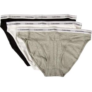 000QD5207E Calvin Klein Damskie majtki w kształcie bikini, elastyczna bawełna, opakowanie 3 szt, Wielokolorowy (czarny/biały/szary wrzosowy), M 000QD5207E Calvin Klein Damskie majtki w kształcie bikini, elastyczna bawełna, opakowanie 3 szt, Wielokolorowy (czarny/biały/szary wrzosowy), M