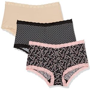 DM3760 Maidenform Damskie majtki boyshort, mikrofibra z koronką, One Fab Fit, zestaw 3 szt., S DM3760 Maidenform Damskie majtki boyshort, mikrofibra z koronką, One Fab Fit, zestaw 3 szt., S