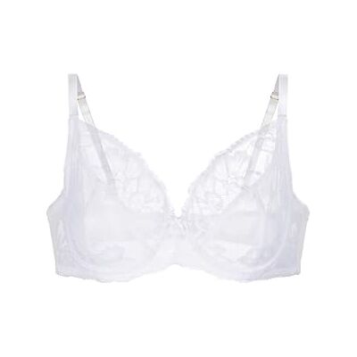 DCWB0013LA211-WH0001 Dorina Perfect Lace biustonosz bez wyściółki, damski biustonosz z pełną miseczką – biały, rozmiar 85D miękki, oddychający, komfort na każdy dzień DCWB0013LA211-WH0001 Dorina Perfect Lace biustonosz bez wyściółki, damski biustonosz z pełną miseczką – biały, rozmiar 85D miękki, oddychający, komfort na każdy dzień