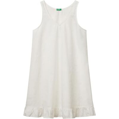 4SHX3C008 United Colors of Benetton Koszula nocna , biała, M damska, Kolor biały, M 4SHX3C008 United Colors of Benetton Koszula nocna , biała, M damska, Kolor biały, M