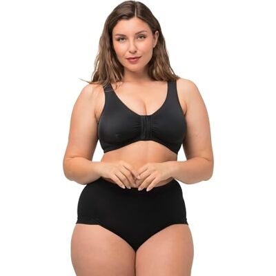 689668_100_130F Ulla Popken Bustier, biustonosz do karmienia piersią, zapięcie z przodu 689668, Czarny (Black), 145F 689668_100_130F Ulla Popken Bustier, biustonosz do karmienia piersią, zapięcie z przodu 689668, Czarny (Black), 145F