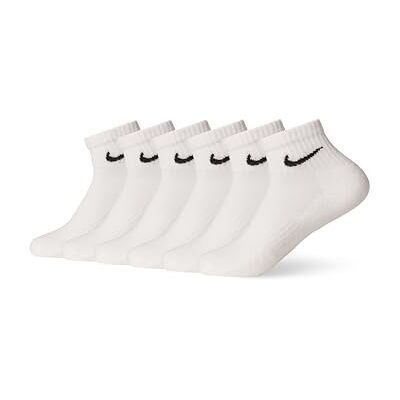 SX7669-100-Medium Nike Męskie unisex codzienna poduszka na kostkę 6 par skarpet opaskowych, białe/czarne, średnie SX7669-100-Medium Nike Męskie unisex codzienna poduszka na kostkę 6 par skarpet opaskowych, białe/czarne, średnie