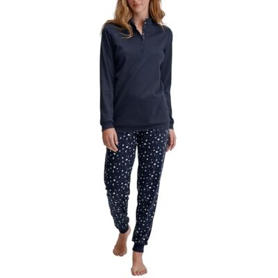 45251 CALIDA Damska piżama ze ściągaczami, Peacoat Blue, 44-46 45251 CALIDA Damska piżama ze ściągaczami, Peacoat Blue, 44-46