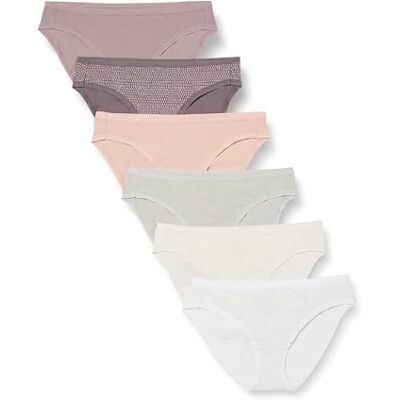 WAE90089FL18-Ditsy-Large Amazon Essentials Women's Bawełniane majtki bikini (dostępne w wersji Plus Size), Pack of 6, Drobne kwiaty/Kropki, 44 WAE90089FL18-Ditsy-Large Amazon Essentials Women's Bawełniane majtki bikini (dostępne w wersji Plus Size), Pack of 6, Drobne kwiaty/Kropki, 44