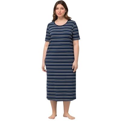 830403 Ulla Popken Damska koszula nocna Nightgown, Stripes, Long , czarna, 42/44, czarny, 42-44 830403 Ulla Popken Damska koszula nocna Nightgown, Stripes, Long , czarna, 42/44, czarny, 42-44