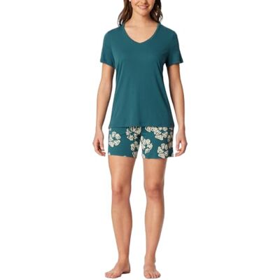 183606 Schiesser Damski komplet piżamowy Comfort Nightwear, zielony, 40 183606 Schiesser Damski komplet piżamowy Comfort Nightwear, zielony, 40