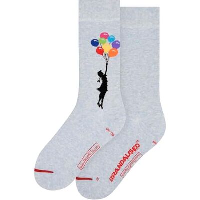 BL-GF-06-46-49 MuseARTa Skarpety z bawełny z obrazem Girl Floating Away artysty Banksy Graffiti w rozmiarze 46-49, , niebieski, 46-49 EU BL-GF-06-46-49 MuseARTa Skarpety z bawełny z obrazem Girl Floating Away artysty Banksy Graffiti w rozmiarze 46-49, , niebieski, 46-49 EU