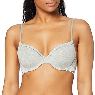 0000F3784E-020 Calvin Klein Damski biustonosz konturowy z fiszbinami, szary (Grey Heather), 70B 0000F3784E-020 Calvin Klein Damski biustonosz konturowy z fiszbinami, szary (Grey Heather), 70B