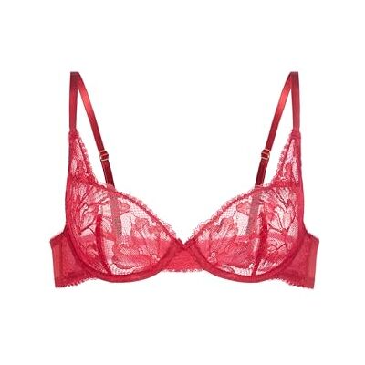 FXWB0158LA211-RD0008 Dorina Perfect Lace biustonosz bez wyściółki, z głębokim dekoltem, dla kobiet – czerwony, rozmiar 75A miękki, oddychający, komfort na każdy dzień FXWB0158LA211-RD0008 Dorina Perfect Lace biustonosz bez wyściółki, z głębokim dekoltem, dla kobiet – czerwony, rozmiar 75A miękki, oddychający, komfort na każdy dzień