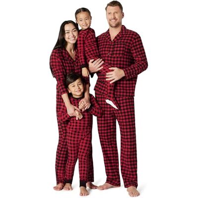 AE-W-FW20_CherryRed/BlackClassicBuffaloP Amazon Essentials Pasujące świąteczne rodzinne zestawy piżam, Klasyczna kratka bawola, XL AE-W-FW20_CherryRed/BlackClassicBuffaloP Amazon Essentials Pasujące świąteczne rodzinne zestawy piżam, Klasyczna kratka bawola, XL