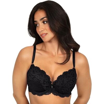 85046-007-36D Smart & Sexy Damski biustonosz Smart And Sexy Women's Signature Lace Underwire Bra BH, Czarny odcień, 80D 85046-007-36D Smart & Sexy Damski biustonosz Smart And Sexy Women's Signature Lace Underwire Bra BH, Czarny odcień, 80D