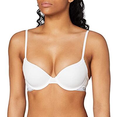 0000F3784E-100 Calvin Klein Damski biustonosz konturowy z fiszbinami, biały, 70D 0000F3784E-100 Calvin Klein Damski biustonosz konturowy z fiszbinami, biały, 70D