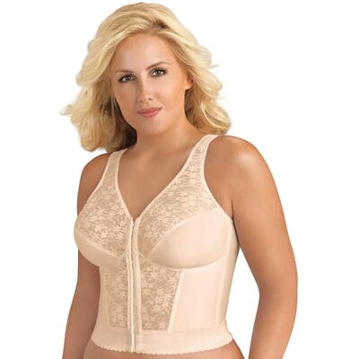 5107565-Rosebeige-34C Exquisite Form biustonosz longline bez fiszbin 5107565, modelujący, wspierający plecy i postawę, z zapięciem z przodu i koronką, 75C 5107565-Rosebeige-34C Exquisite Form biustonosz longline bez fiszbin 5107565, modelujący, wspierający plecy i postawę, z zapięciem z przodu i koronką, 75C