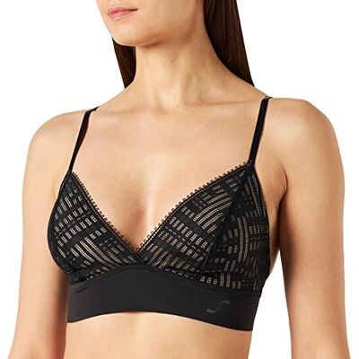 10205223 sloggi Damski biustonosz S Seven Bralette Longline wyściełany, Czarny, S 10205223 sloggi Damski biustonosz S Seven Bralette Longline wyściełany, Czarny, S
