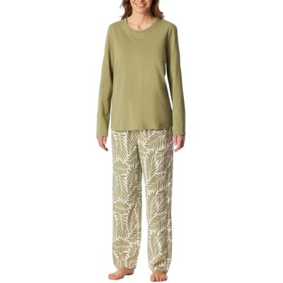 181250 Schiesser Damska piżama zestaw długa miękka bawełna Nightwear, lipa, 46 181250 Schiesser Damska piżama zestaw długa miękka bawełna Nightwear, lipa, 46