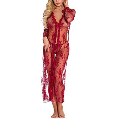 amb00360_WR_XL Sykooria Damskie komplety piżam Femme Chemise De Nuit, D-rouge Vineux, XL amb00360_WR_XL Sykooria Damskie komplety piżam Femme Chemise De Nuit, D-rouge Vineux, XL