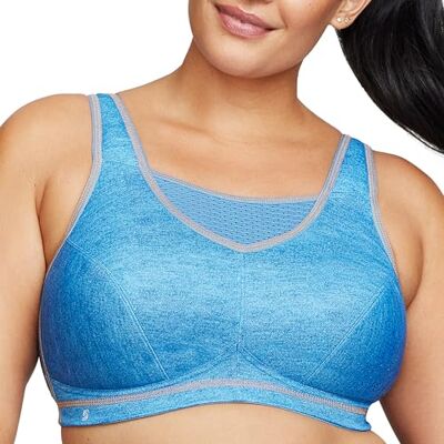 1067LWD34C Glamorise No-Bounce Camisole Elite Sports Biustonosz bez fiszbin 1067 (damski i damski plus), Lekki dżins, 75C 1067LWD34C Glamorise No-Bounce Camisole Elite Sports Biustonosz bez fiszbin 1067 (damski i damski plus), Lekki dżins, 75C