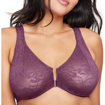 9246BPP48DD Glamorise Damski biustonosz plunge, Czarna śliwka, 110E 9246BPP48DD Glamorise Damski biustonosz plunge, Czarna śliwka, 110E