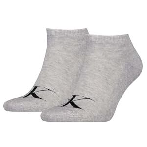 701228807 Calvin Klein Socks Męskie tenisówki, 2P, monogram, Jasnoszary melanż, 40-42 701228807 Calvin Klein Socks Męskie tenisówki, 2P, monogram, Jasnoszary melanż, 40-42